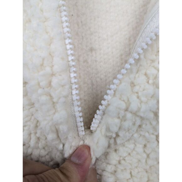 Champion Sherpa Jacket Women's Large Ivory 100% Polyester Authentic Quarter Zip - Picture 4 of 9
